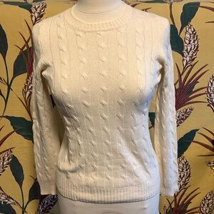 Brooks Brothers Italian Cashmere Cable Knit Sweater Small